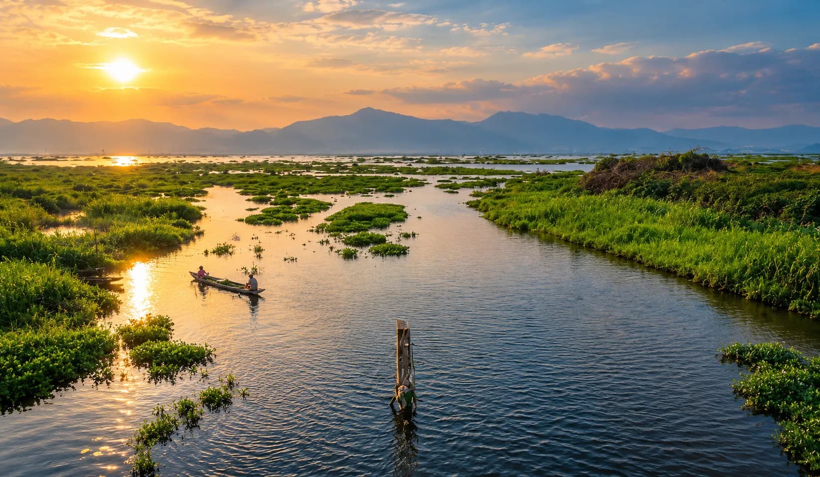 Fishing boats on Loktak Lake